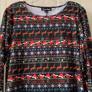 Christmas Morning Tunic (L) Blend Of Polyester & Spandex Wrinkle Free Nice Drape